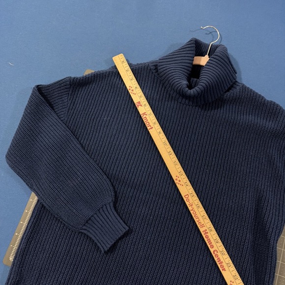Belle Kim Gravel Sweaters - Belle By Kim Gravel Turtleneck Sweater Size L Cobalt Blue Blouson Sleeve - New